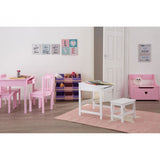 Childrens Wooden Pink Table and Chair Set - 4 Chairs & 1 Table