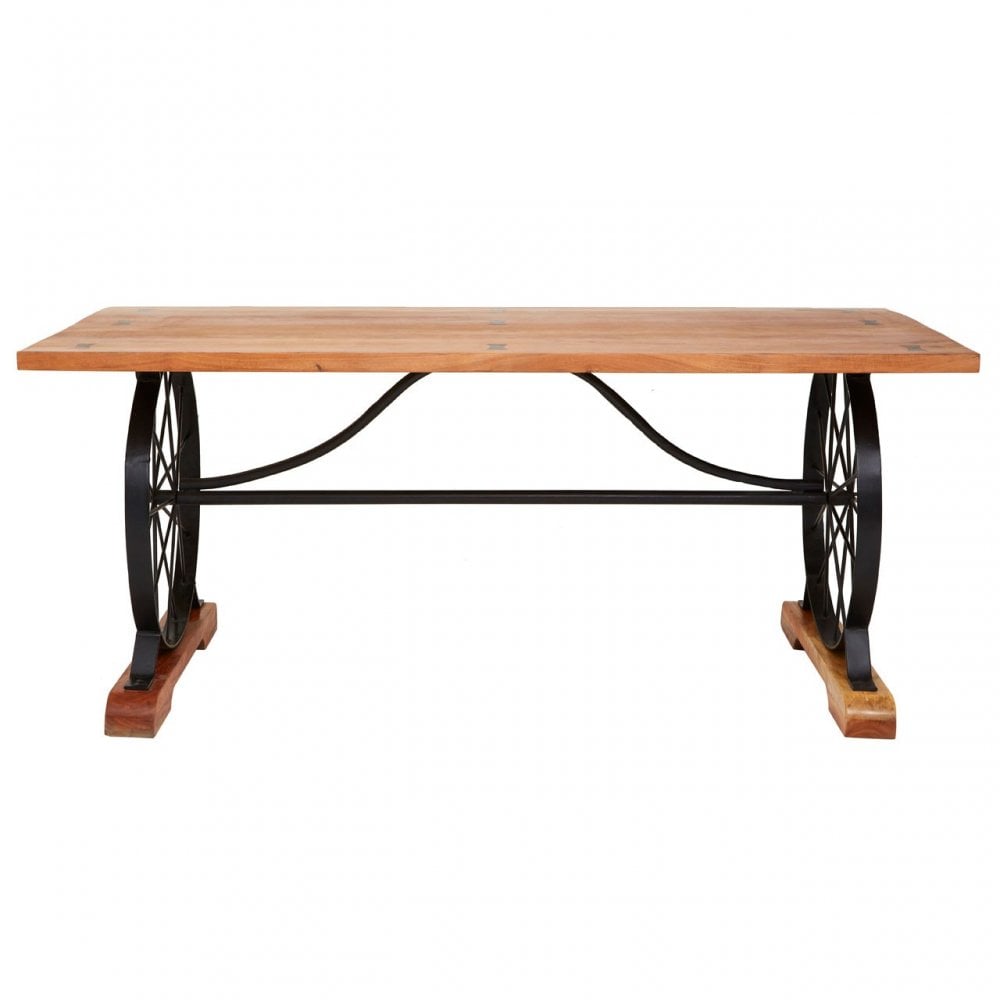 Nandri Acacia Wood Dining Table, Acacia Wood, Iron, Brown