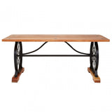 Nandri Acacia Wood Dining Table, Acacia Wood, Iron, Brown