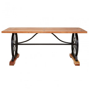 Nandri Acacia Wood Dining Table, Acacia Wood, Iron, Brown