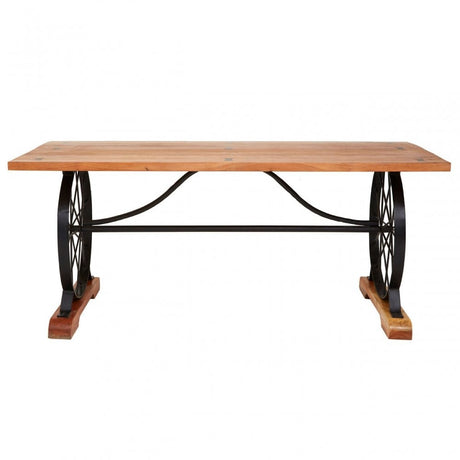 Nandri Acacia Wood Dining Table, Acacia Wood, Iron, Brown