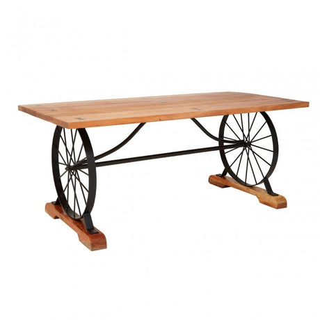 Nandri Acacia Wood Dining Table, Acacia Wood, Iron, Brown