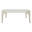 Knigh Dining Table, Wood, Mirrored Glass, Champagne