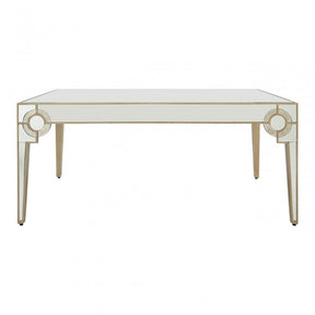 Knigh Dining Table, Wood, Mirrored Glass, Champagne