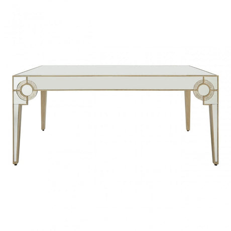 Knigh Dining Table, Wood, Mirrored Glass, Champagne
