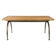 Ranch Foundry Style Dining Table with Elm Wood Top, Elm Wood, Iron, Natural