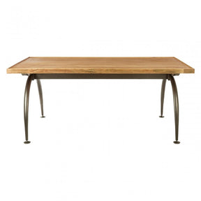 Ranch Foundry Style Dining Table with Elm Wood Top, Elm Wood, Iron, Natural