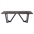 Midas Dining Table, Elm Wood, Iron, Brown