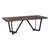 Midas Dining Table, Elm Wood, Iron, Brown