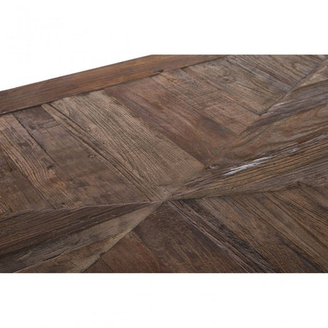 Midas Dining Table, Elm Wood, Iron, Brown