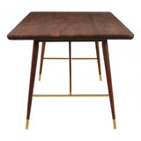 Kenso Walnut Wood / Brass Finish Dining Table, Brass, Walnut Wood, Brown