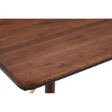 Kenso Walnut Wood / Brass Finish Dining Table, Brass, Walnut Wood, Brown