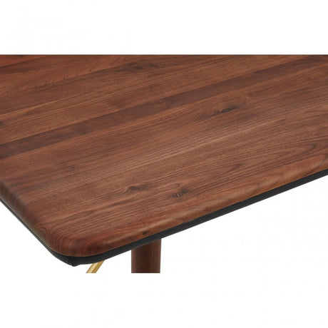 Kenso Walnut Wood / Brass Finish Dining Table, Brass, Walnut Wood, Brown