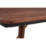 Kenso Walnut Wood / Brass Finish Dining Table, Brass, Walnut Wood, Brown