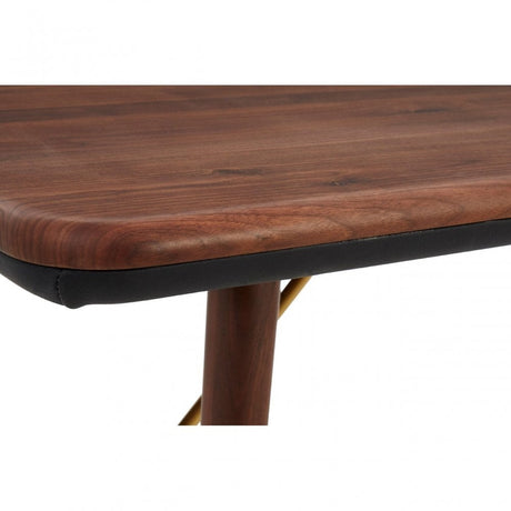Kenso Walnut Wood / Brass Finish Dining Table, Brass, Walnut Wood, Brown