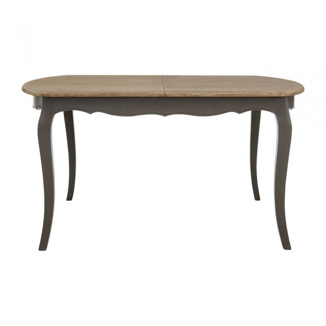 Charles Dark Grey Dining Table, Bayur Wood, Oak Veneer, Grey