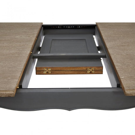 Charles Dark Grey Dining Table, Bayur Wood, Oak Veneer, Grey