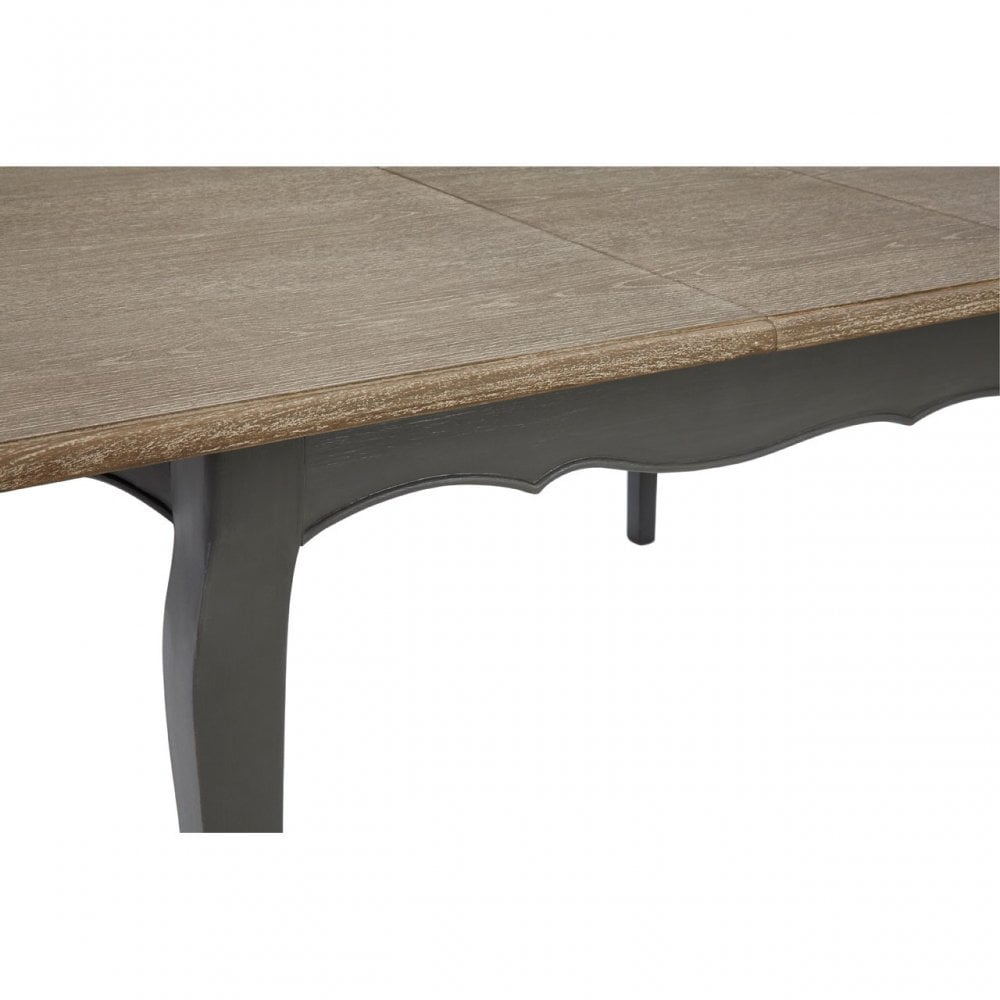 Charles Dark Grey Dining Table, Bayur Wood, Oak Veneer, Grey