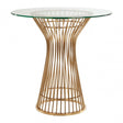 Chiqui Round Dining Table, Tempered Glass, Gold