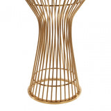 Chiqui Round Dining Table, Tempered Glass, Gold
