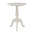 Charles Round White Pedestal Table, Bayur Wood, White