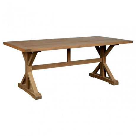 Brisbane Aged Grey Dining Table, Oak Wood, Brown