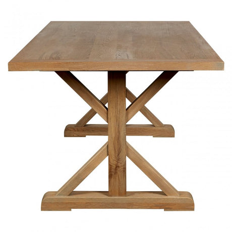 Brisbane Aged Grey Dining Table, Oak Wood, Brown