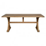 Brisbane Aged Grey Dining Table, Oak Wood, Brown