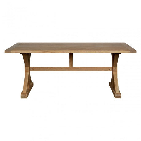 Brisbane Aged Grey Dining Table, Oak Wood, Brown
