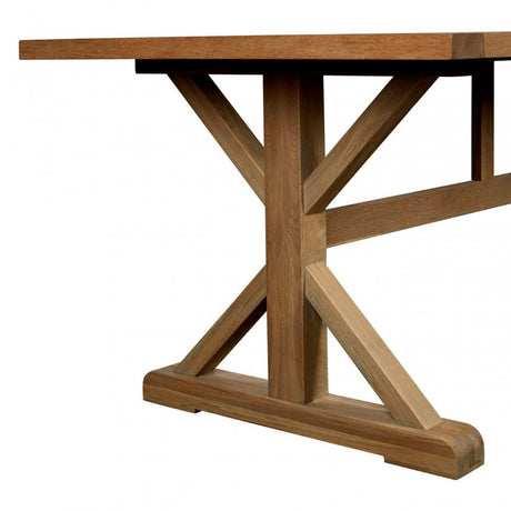 Brisbane Aged Grey Dining Table, Oak Wood, Brown