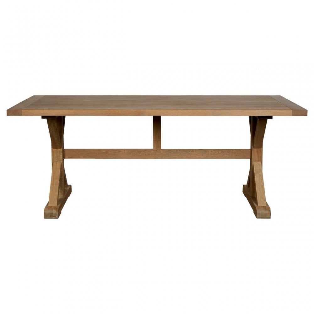 Brisbane Aged Grey Dining Table, Oak Wood, Brown