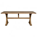 Brisbane Aged Grey Dining Table, Oak Wood, Brown