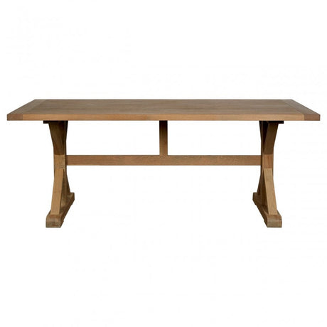 Brisbane Aged Grey Dining Table, Oak Wood, Brown