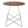 Brock Grey Metal & Elm Wood Round Table, Elm Wood, Grey
