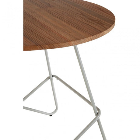 Brock Grey Metal & Elm Wood Round Table, Elm Wood, Grey