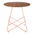 Brock Pink Metal & Elm Wood Round Table, Elm Wood, Pink