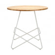 Brock White Metal Round Table, Elm Wood, White