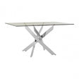 Enrich Rectangular Chrome Dining Table, Tempered Glass, Silver