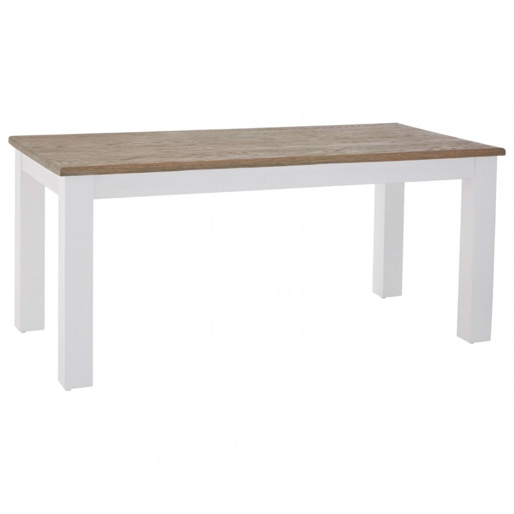 Townhouse Oak Top / White Dining Table, Oak Wood, Birchwood, White