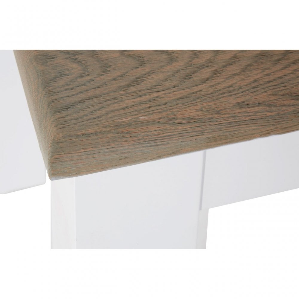 Townhouse Oak Top / White Dining Table, Oak Wood, Birchwood, White