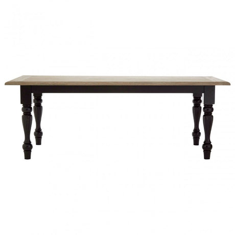 Tuskin Dining Table, Oak Wood, Veneer, Birchwood, Black