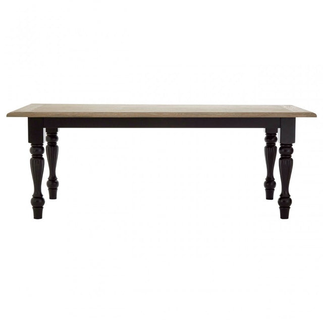 Tuskin Dining Table, Oak Wood, Veneer, Birchwood, Black