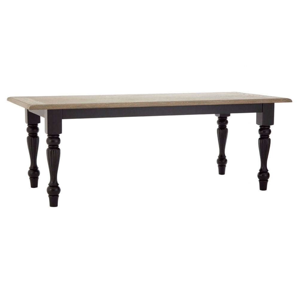 Tuskin Dining Table, Oak Wood, Veneer, Birchwood, Black
