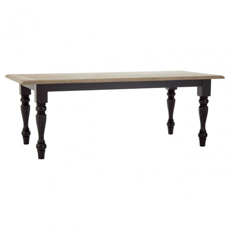Tuskin Dining Table, Oak Wood, Veneer, Birchwood, Black