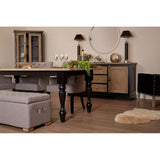Tuskin Dining Table, Oak Wood, Veneer, Birchwood, Black