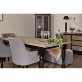 Tuskin Dining Table, Oak Wood, Veneer, Birchwood, Black