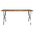 Greenwich Dining Table, Fir Wood, Stainless Steel, Natural