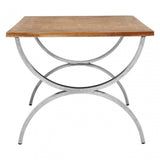 Greenwich Dining Table, Fir Wood, Stainless Steel, Natural