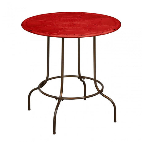 Artisan Table, Metal, Red