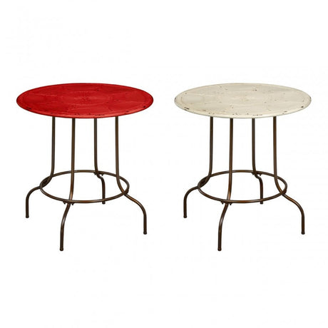 Artisan Table, Metal, Red
